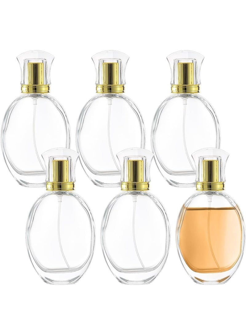 CLENEA 6 Pack Refillable Spray Perfume Bottle,  Empty Glass Clear Atomizer Bottles, Travel Size Perfume Refill Bottle, Refreshing, Breathing Spray - Image 1